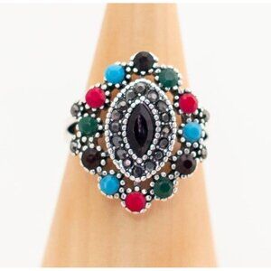 Vintage Colorful Evil Eye Ring Size 9 1/2 - T1